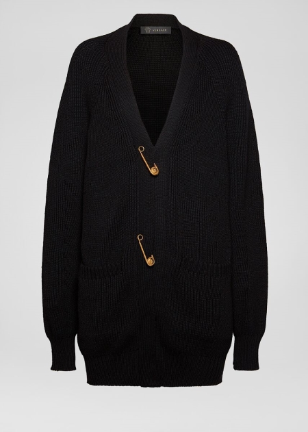 Versace Safety Pin Wool Cardigan Dam - 815307FTM